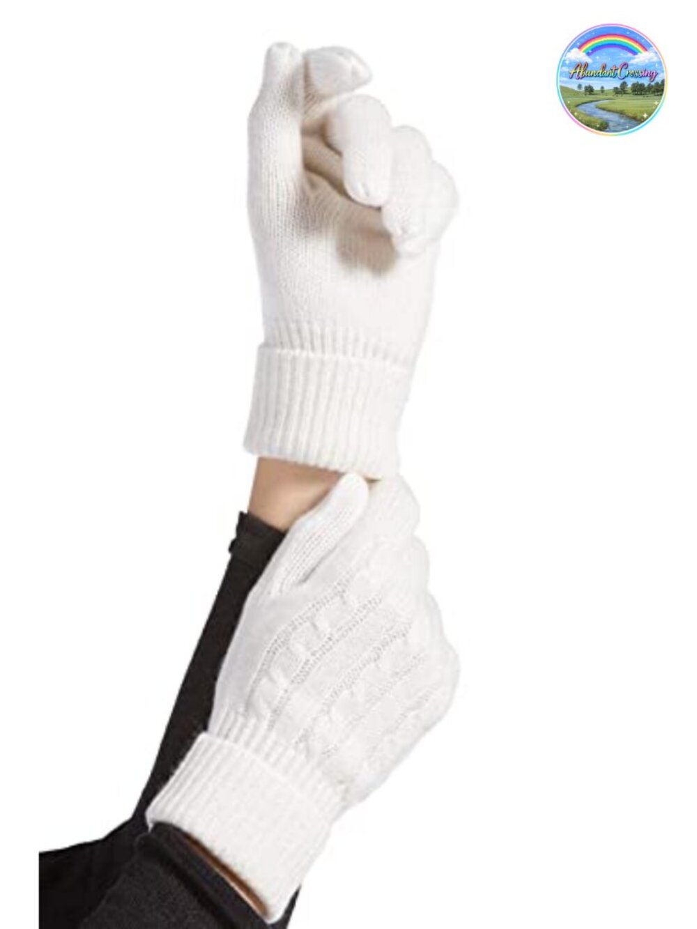 100% Pure Cashmere Cable Knit Gloves | Soft Warm Winter Accessory